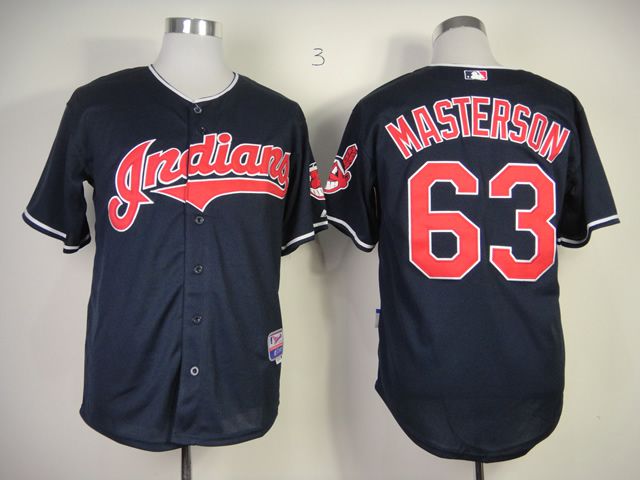 Men Cleveland Indians #63 Masterson Blue MLB Jerseys